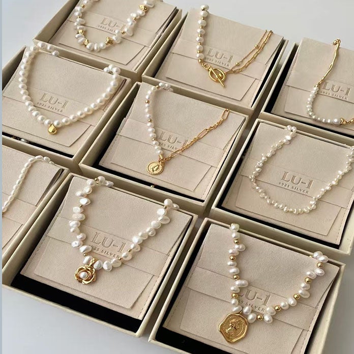 Shijia Pearl Necklace Women'S Niche Light Luxury Design High-End Fashion Elegant Clavicle Chain Necklace Chain Woolen Chain Bead Chain - Image 2